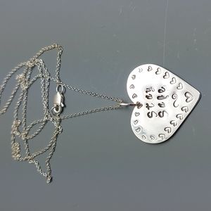 𝅺STERLING silver "Stay Safe" Heart Pendant with chain